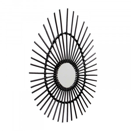 Espejo de Pared en Ratán Ovalado Deko Negro 80cm Thinia Home Espejos de Pared 2 Espejo de Pared en Ratán Ovalado Deko Negro 80cm Thinia Home Espejos de Pared 2