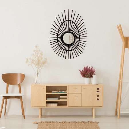 Espejo de Pared en Ratán Ovalado Deko Negro 80cm Thinia Home Espejos de Pared 6 Espejo de Pared en Ratán Ovalado Deko Negro 80cm Thinia Home Espejos de Pared 6