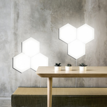 Panel LED Puzzle Enlazable Hexagonal Base 3,5W 200lm 16x18,5cm 4000K 7hSevenOn Deco Pantallas y Regletas LED 4