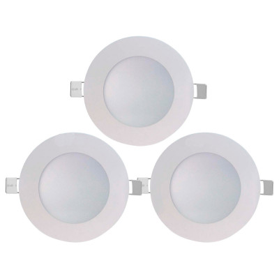 Pack 3 Downlight LED Ultraslim Empotrable Redondo 8W 600lm Ø10,5cm 4000K Blanco 7hSevenOn Downlight Empotrable 1