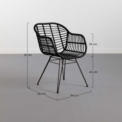 Silla Ratán Kailua 56x64x81cm Thinia Home Sillas Mimbre Comedor 14