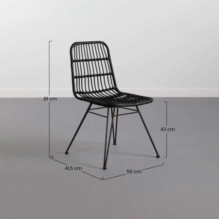 Silla Ratán Hawi 41,5x56x81cm Thinia Home Sillas Mimbre Comedor 14