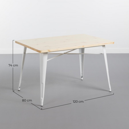 Mesa de Comedor Rectangular Iron Wood 120x80x74cm Thinia Home Mesas de Comedor 6