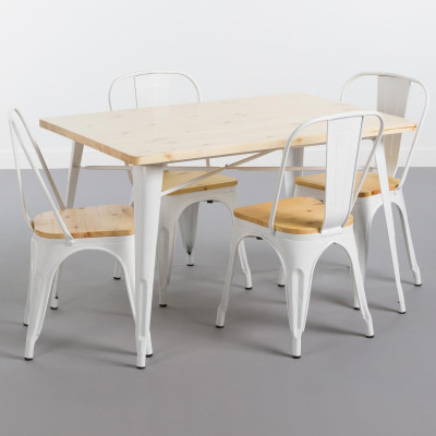 Mesa de Comedor Rectangular Iron Wood 120x80x74cm Thinia Home Mesas de Comedor 7