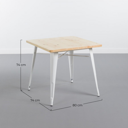 Mesa de Comedor Cuadrada Iron Wood 80x80x74cm Thinia Home Mesas de Comedor 5