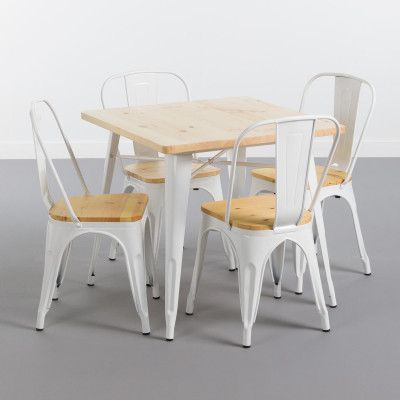Mesa de Comedor Cuadrada Iron Wood 80x80x74cm Thinia Home Mesas de Comedor 6