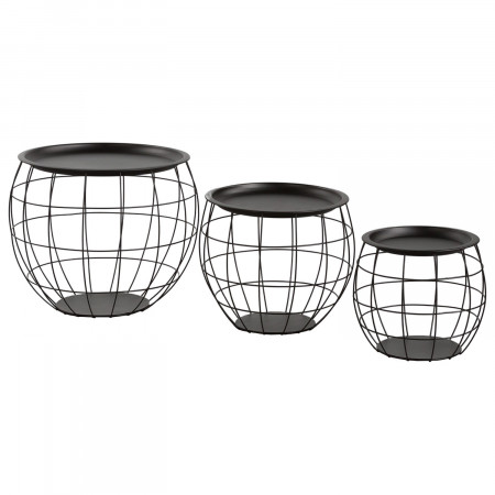 Kit 3 Mesitas de Centro Redondas Baloon Thinia Home Mesitas de Noche y Auxiliares 1