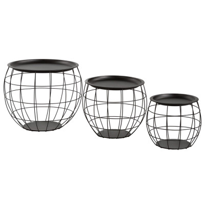 Kit 3 Mesitas de Centro Redondas Baloon Thinia Home Mesitas de Noche y Auxiliares 1