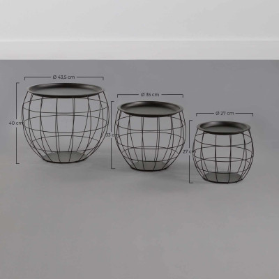 Kit 3 Mesitas de Centro Redondas Baloon Thinia Home Mesitas de Noche y Auxiliares 6