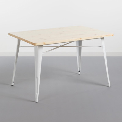 Conjunto de jantar Mesa retangular e 4 cadeiras Madeira de ferro Estilo industrial Thinia Home Conjunto de mesa de jantar e cade