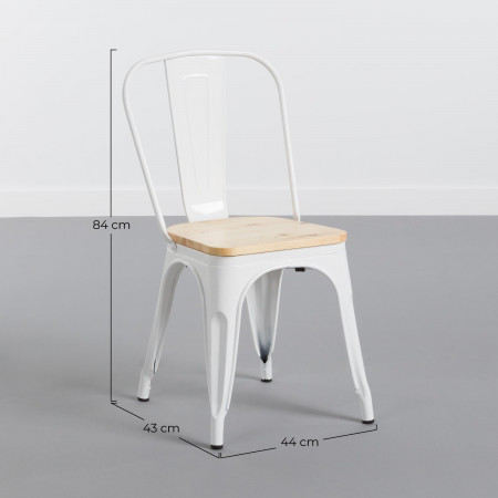 Conjunto de jantar Mesa retangular e 4 cadeiras Madeira de ferro Estilo industrial Thinia Home Conjunto de mesa de jantar e cade