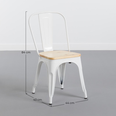 Conjunto de jantar Mesa retangular e 4 cadeiras Madeira de ferro Estilo industrial Thinia Home Conjunto de mesa de jantar e cade