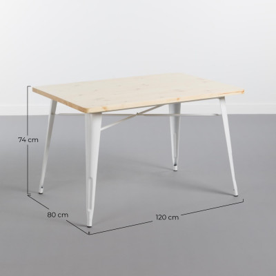 Conjunto Comedor Mesa Rectangular y 4 Sillas Iron Wood Estilo industrial Thinia Home Conjuntos de Mesa y Sillas de Comedor 7