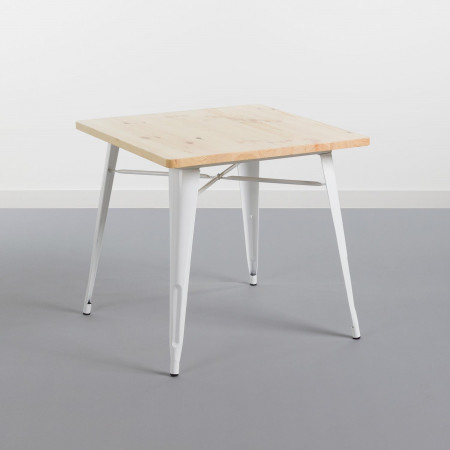 Conjunto de jantar Mesa quadrada e 2 cadeiras Madeira de ferro Estilo industrial Thinia Home Conjunto de mesa de jantar e cadeir