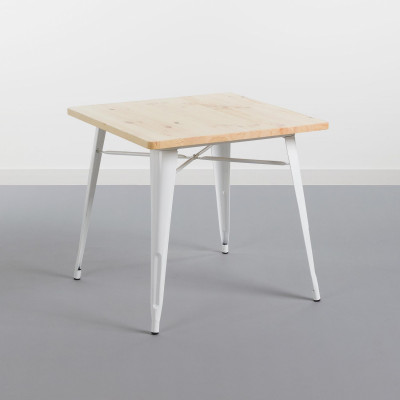 Conjunto de jantar Mesa quadrada e 2 cadeiras Madeira de ferro Estilo industrial Thinia Home Conjunto de mesa de jantar e cadeir