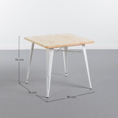 Conjunto de jantar Mesa quadrada e 2 cadeiras Madeira de ferro Estilo industrial Thinia Home Conjuntos de mesa e cadeira de jant