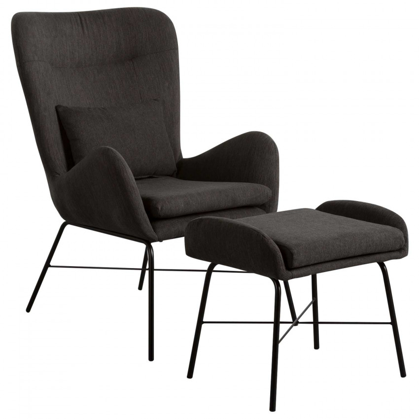 Poltrona com apoio para os pés 66x84x100cm Thinia Home Poltronas 1