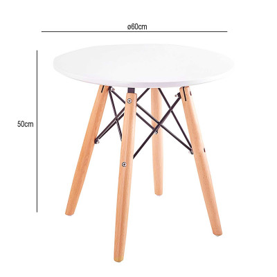 Mesa Infantil de Dormitorio Redonda Blanca 50x60cm Thinia Home Mesitas de Noche y Auxiliares 4