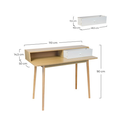Escritorio Vintage 110x50x90cm Thinia Home Escritorios 6