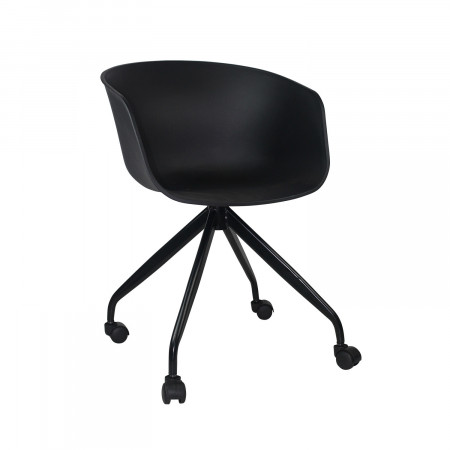 Silla de Escritorio con Ruedas New Age Negro 78,6x56x49cm Thinia Home Sillas Con Ruedas para Escritorio 1