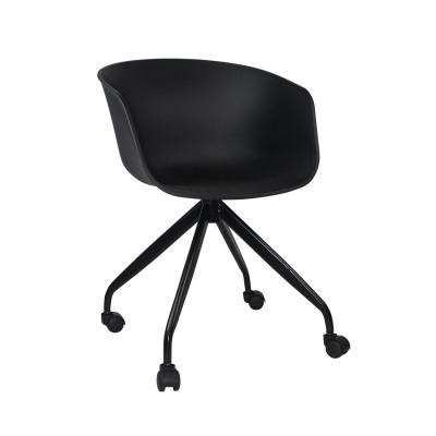 Silla de Escritorio con Ruedas New Age Negro 78,6x56x49cm Thinia Home Sillas Con Ruedas para Escritorio 1