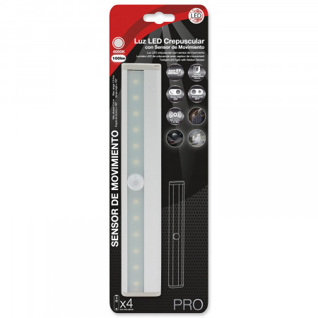 Mini Regleta LED con Sensor Crepuscular y Movimiento 1W 100lm Plateado 4000K 20000H 7hSevenOn Pantallas y Regletas LED 2 Mini Regleta LED con Sensor Crepuscular y Movimiento 1W 100lm Plateado 4000K 20000H 7hSevenOn Pantallas y Regletas LED 2