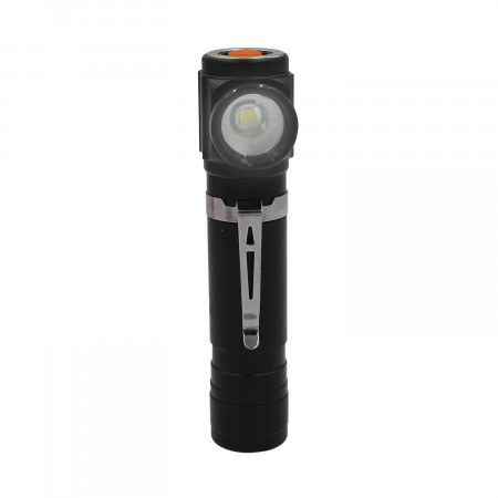 Lanterna LED Luz lateral com USB e 4 modos de iluminação Preto/Prata 7500K 20000H 7hSevenOn Lanternas 1