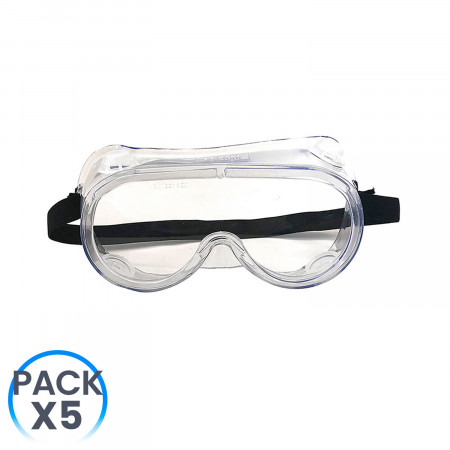 Pack 5 Gafas Protectoras Integrales Transparente O91 Herramientas 1