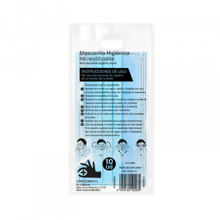 Pack 10 Mascarillas Higiénicas No Reutilizables 3 Capas O91 Salud 3 Pack 10 Mascarillas Higiénicas No Reutilizables 3 Capas O91 Salud 3