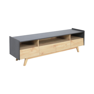 Mueble de TV Denise 160x40x50cm Gris Thinia Home Muebles de TV 1