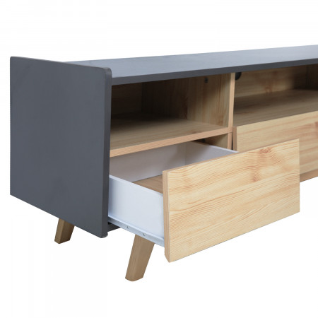 Mueble de TV Denise 160x40x50cm Gris Thinia Home Muebles de TV 4