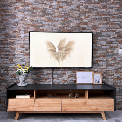 Mueble de TV Denise 160x40x50cm Gris Thinia Home Muebles de TV 5