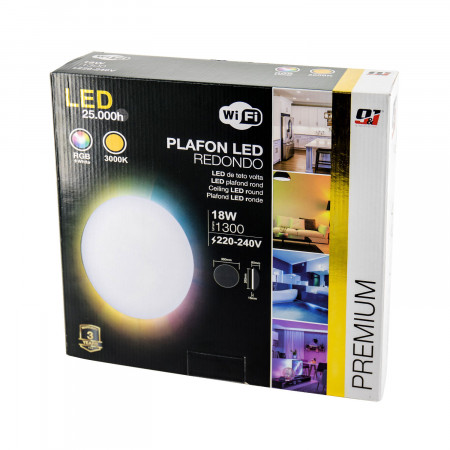 Plafón LED WiFi de Superficie Redondo 18W 1300lm Ø30cm RGB Blanco 25000H 7hSevenOn Premium Downlight Superficie 4 Plafón LED WiFi de Superficie Redondo 18W 1300lm Ø30cm RGB Blanco 25000H 7hSevenOn Premium Downlight Superficie 4