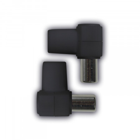 Pack 2 Conectores Coaxiales Acodados Macho/Hembra Negro 9&1 TV y Telefonía 1