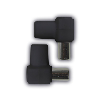 Pack 2 Conectores Coaxiales Acodados Macho/Hembra Negro 9&1 TV y Telefonía 1
