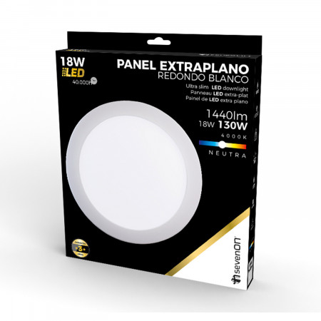 Downlight LED Ultraslim Redondo 18W 1440lm Ø22,5cm 4000K Blanco 40000H 7hSevenOn Downlight Empotrable 3 Downlight LED Ultraslim Redondo 18W 1440lm Ø22,5cm 4000K Blanco 40000H 7hSevenOn Downlight Empotrable 3