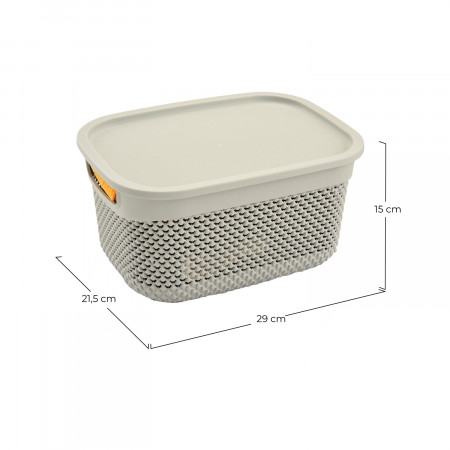 Cesta Mediana Rectangular con Tapa 6,6 Litros 7house Ordenación Baño 6 Cesta Mediana Rectangular con Tapa 6,6 Litros 7house Ordenación Baño 6