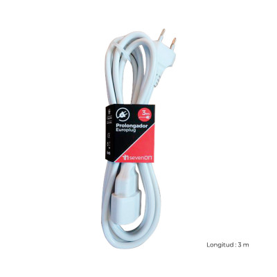 Alargador 3m Enchufe/Clavija Europlug 7hSevenOn Alargadores Eléctricos 2