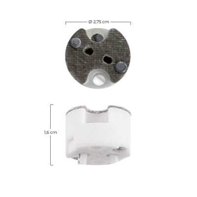Pack 2 Portalámparas de Silicona GU5.3 Blanco 7hSevenOn Elec Clavijas, Casquillos y Adaptadores 2