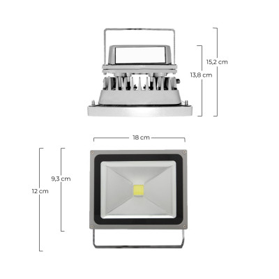 Trípode Telescópico con 2x20W Proyectores LED de Exterior Orientable Aluminio 4000K 7hSevenOn Outdoor Proyectores LED 2