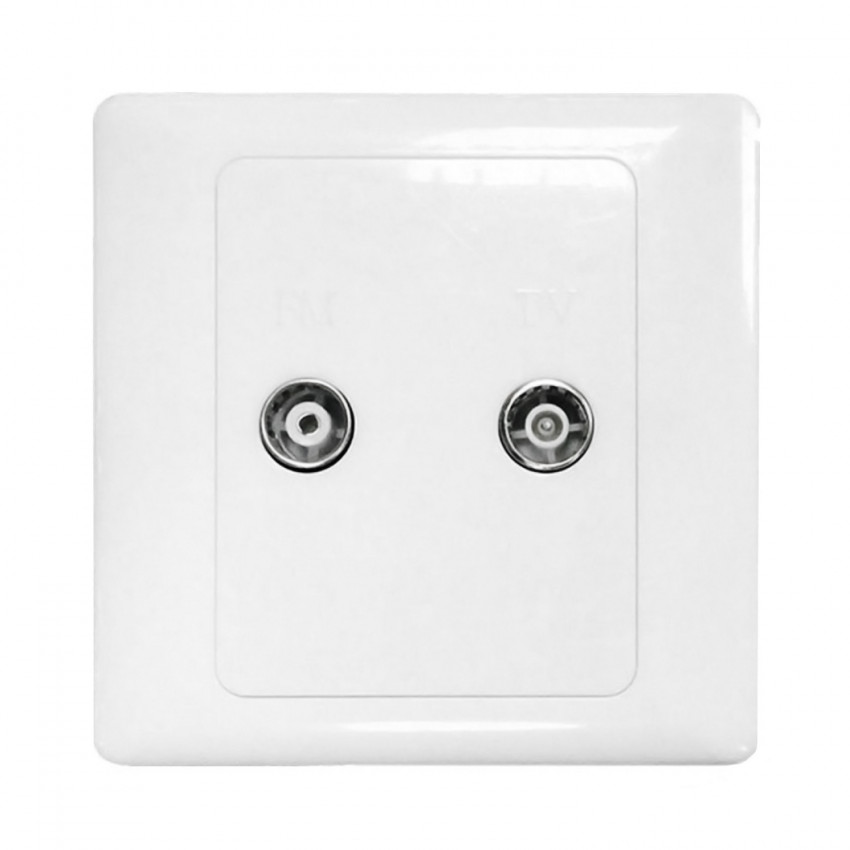 Tomada de encastrar com tomada de TV e rádio 7hSevenOn Elec TV e telefonia 1 Tomada de encastrar com tomada de TV e rádio 7hSevenOn Elec TV e telefonia 1