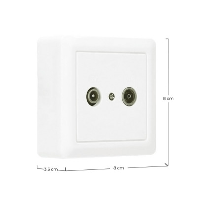 Tomada de encastrar com tomada de TV e rádio 7hSevenOn Elec TV e telefonia 2