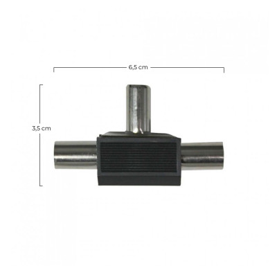 Conector Inductivo para TV T 2 Machos/1 Hembra Negro 7hSevenOn Elec TV y Telefonía 2