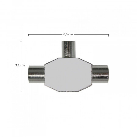 Conector indutivo de TV T 1 macho/2 fêmea cinzento 7hSevenOn Elec TV e telefonia 2