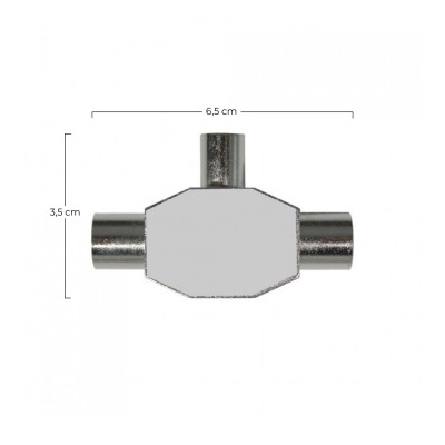 Conector Inductivo para TV T 1 Macho/2 Hembras Gris 7hSevenOn Elec TV y Telefonía 2