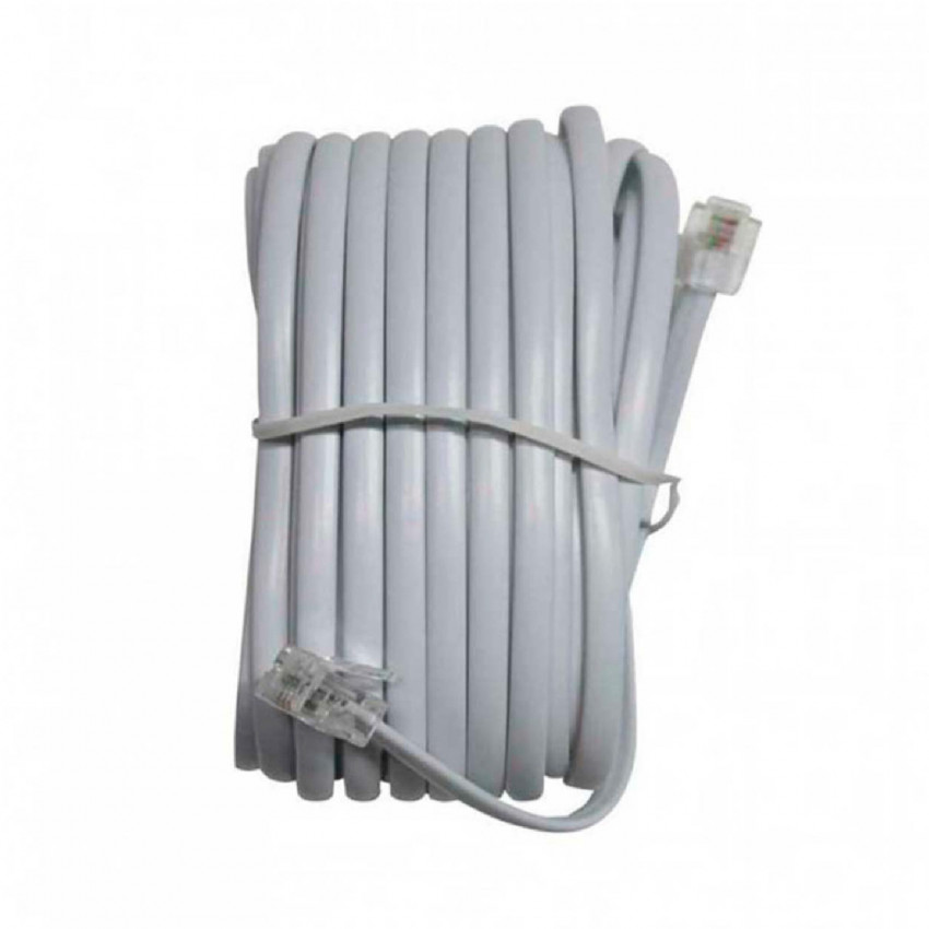 Cabo telefónico RJ11 macho para macho 4,5 m 7hSevenOn Elec TV e telefonia 1