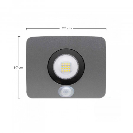 Proyector LED 10W Ultraslim de Exterior IP65 con Sensor Crepuscular y Movimiento Orientable Aluminio 4000K 7hSevenOn Proyectores