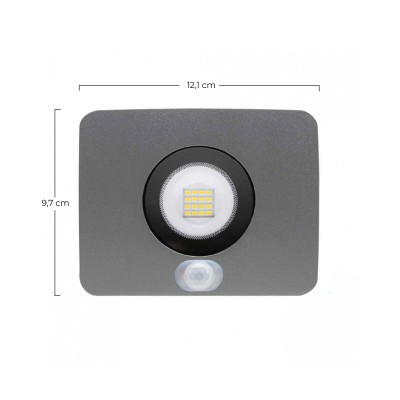 Proyector LED 10W Ultraslim de Exterior IP65 con Sensor Crepuscular y Movimiento Orientable Aluminio 4000K 7hSevenOn Proyectores