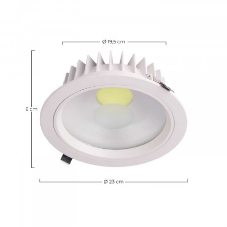 Downlight LED Empotrable Redondo 35W 2850lm Ø20cm 3000K Blanco Eilen Downlight Empotrable 2 Downlight LED Empotrable Redondo 35W 2850lm Ø20cm 3000K Blanco Eilen Downlight Empotrable 2