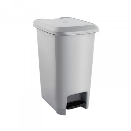 Cubo de Basura Rectangular con Tapa y Pedal Gris 40 Litros 7house Cubos de Basura 1